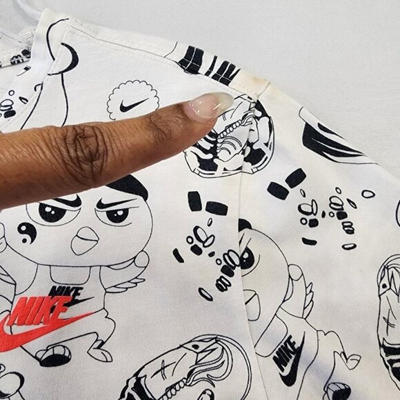 Nike Men's White & Black Graphic T-Shirt Baggy 100% Cotton, sz MD - Picture 7 of 8